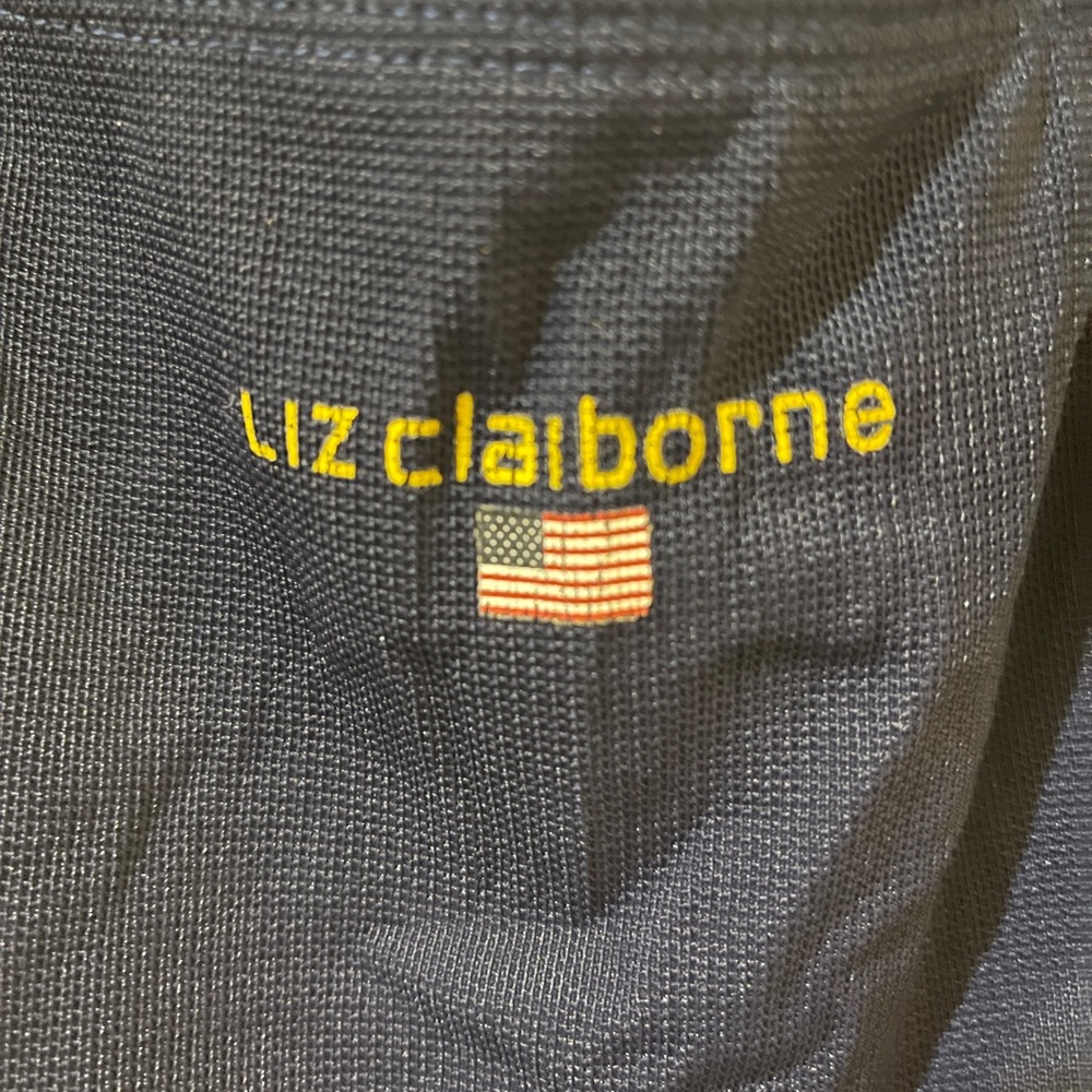 Liz Claiborne Navy, Yellow, and White One-Piece Swimsuit - Picture 3 of 5